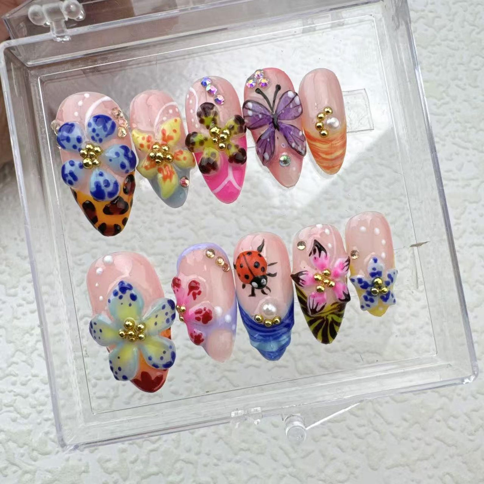Tropical Love Flower Press on nails - Summer Nails