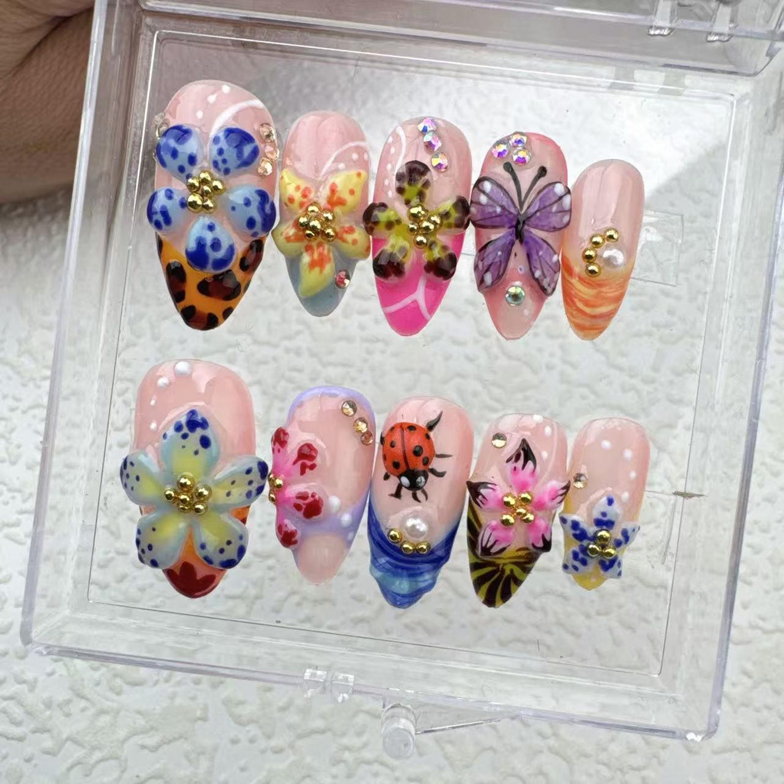 Tropical Love Flower Press on nails - Summer Nails