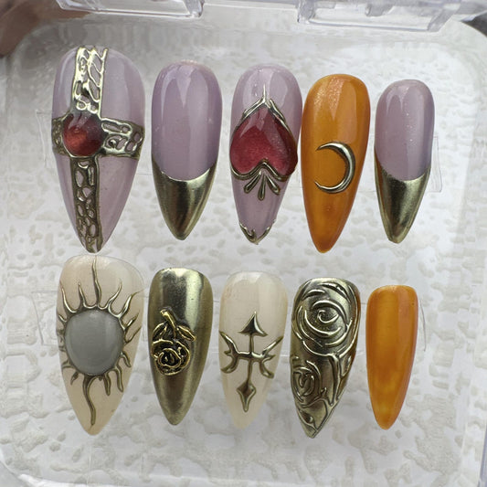 Tropical Style 2 Handmade Press on nails - Summer Nails