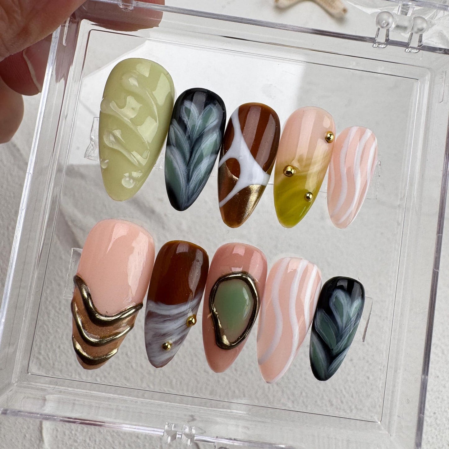 Tropical Style Handmade Press on nails - Summer Nails