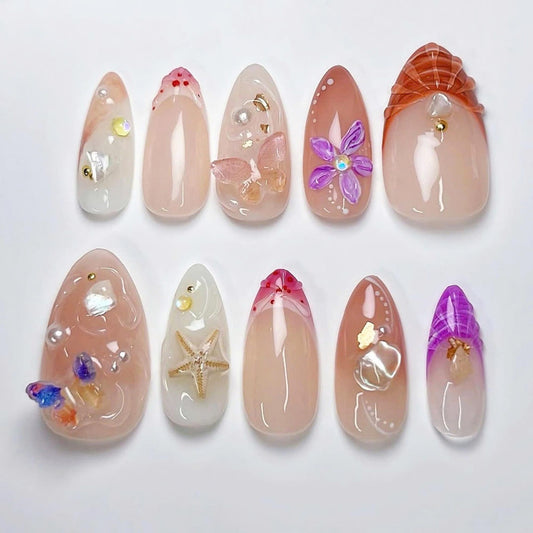 Tropical Summer Handmade Press on nails - Summer Nails