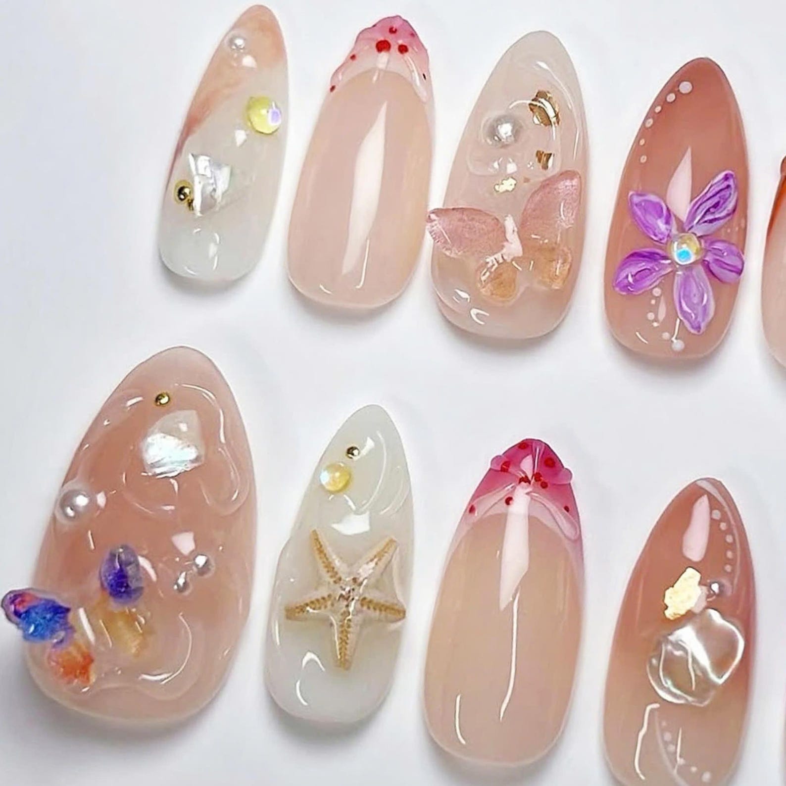 Tropical Summer Handmade Press on nails - Summer Nails