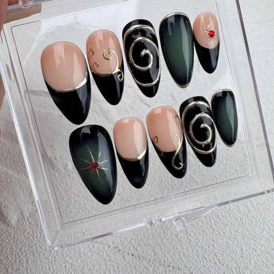 Tropical style 10 Handmade Press on nails