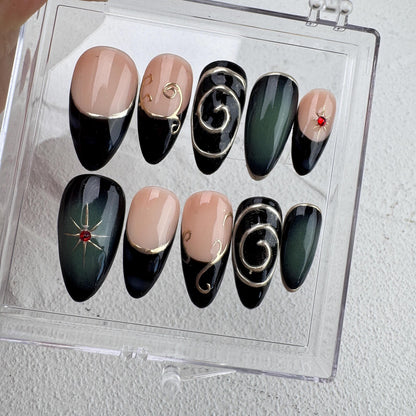 Tropical style 10 Handmade Press on nails