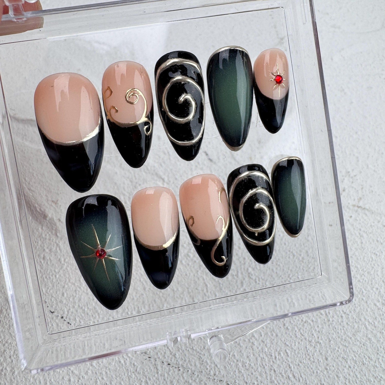 Tropical style 10 Handmade Press on nails
