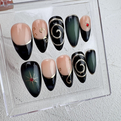 Tropical style 10 Handmade Press on nails