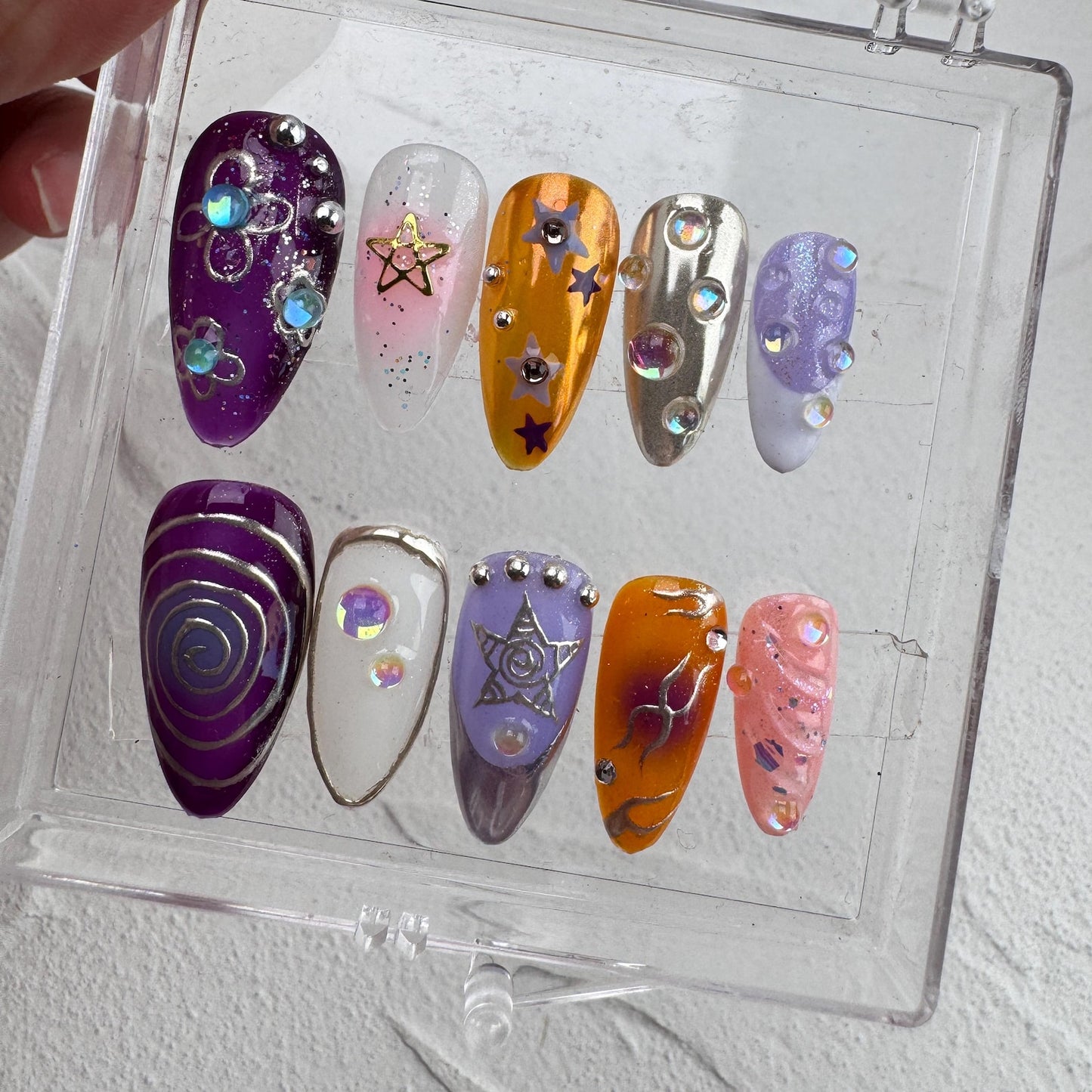 Tropical style 11 Handmade Press on nails