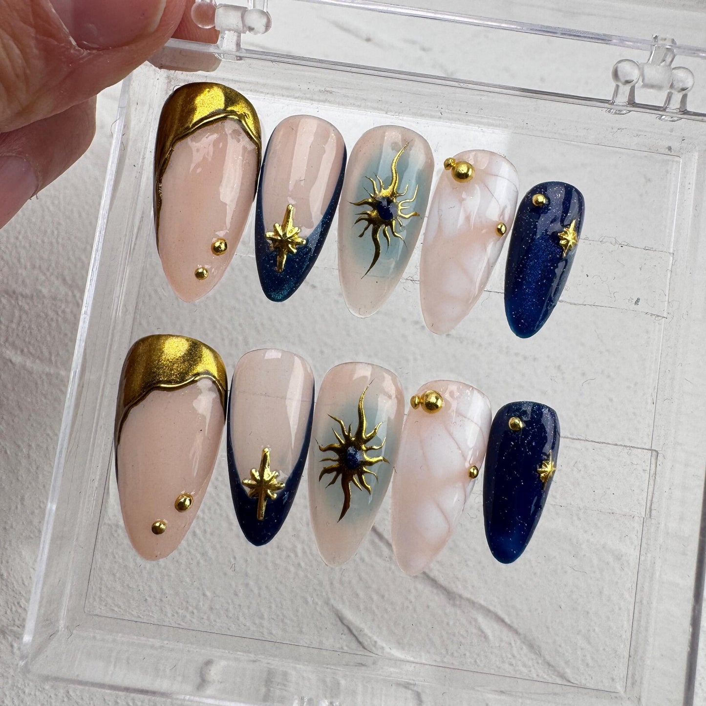 Tropical style 12 Handmade Press on nails 