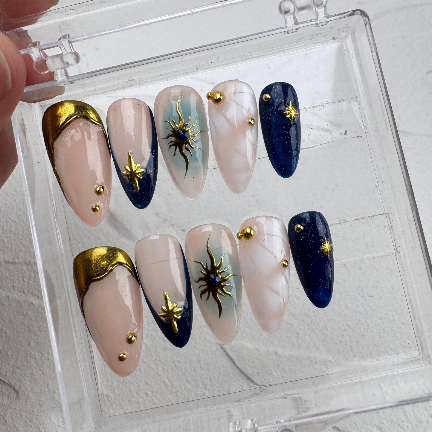 Tropical style 12 Handmade Press on nails 