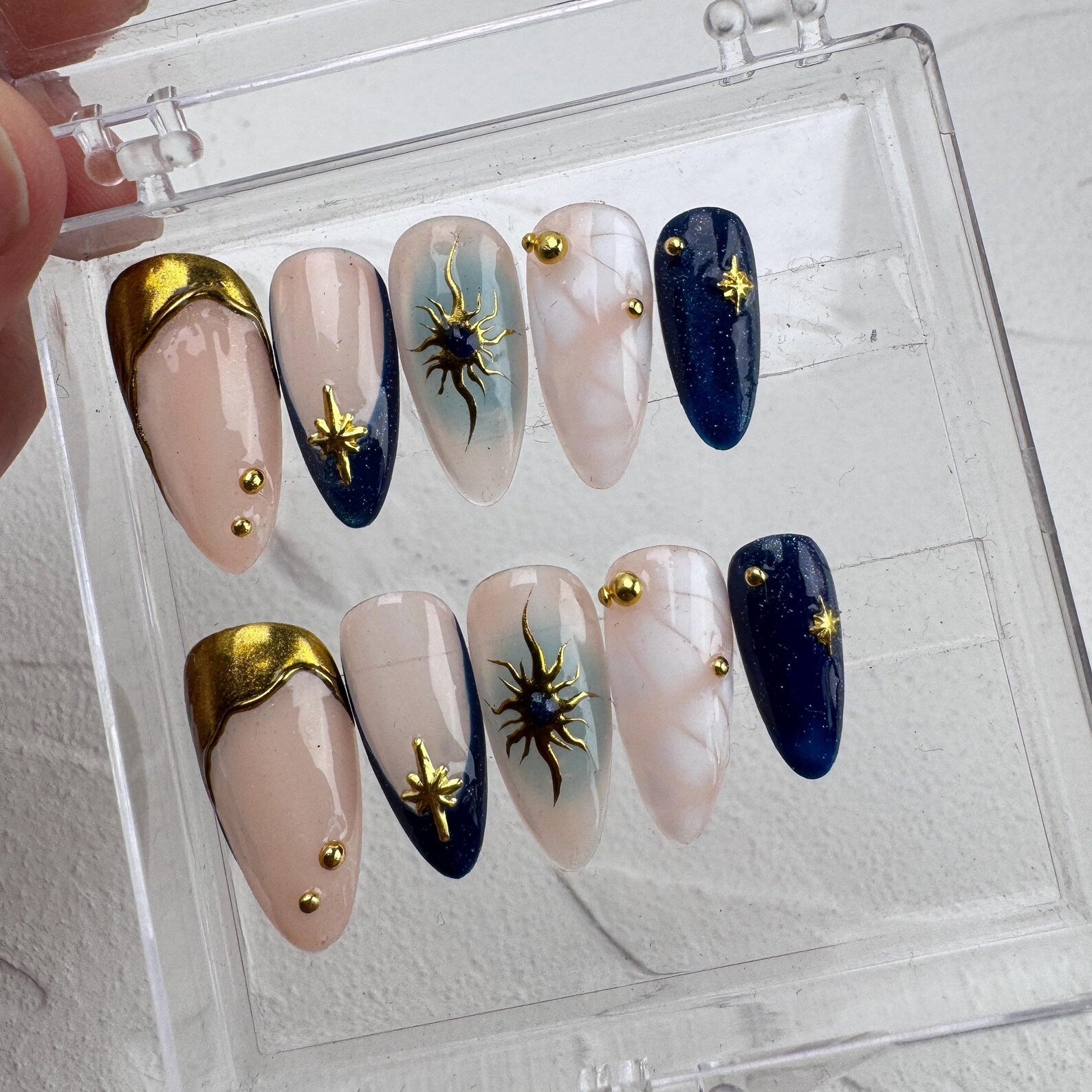 Tropical style 12 Handmade Press on nails 