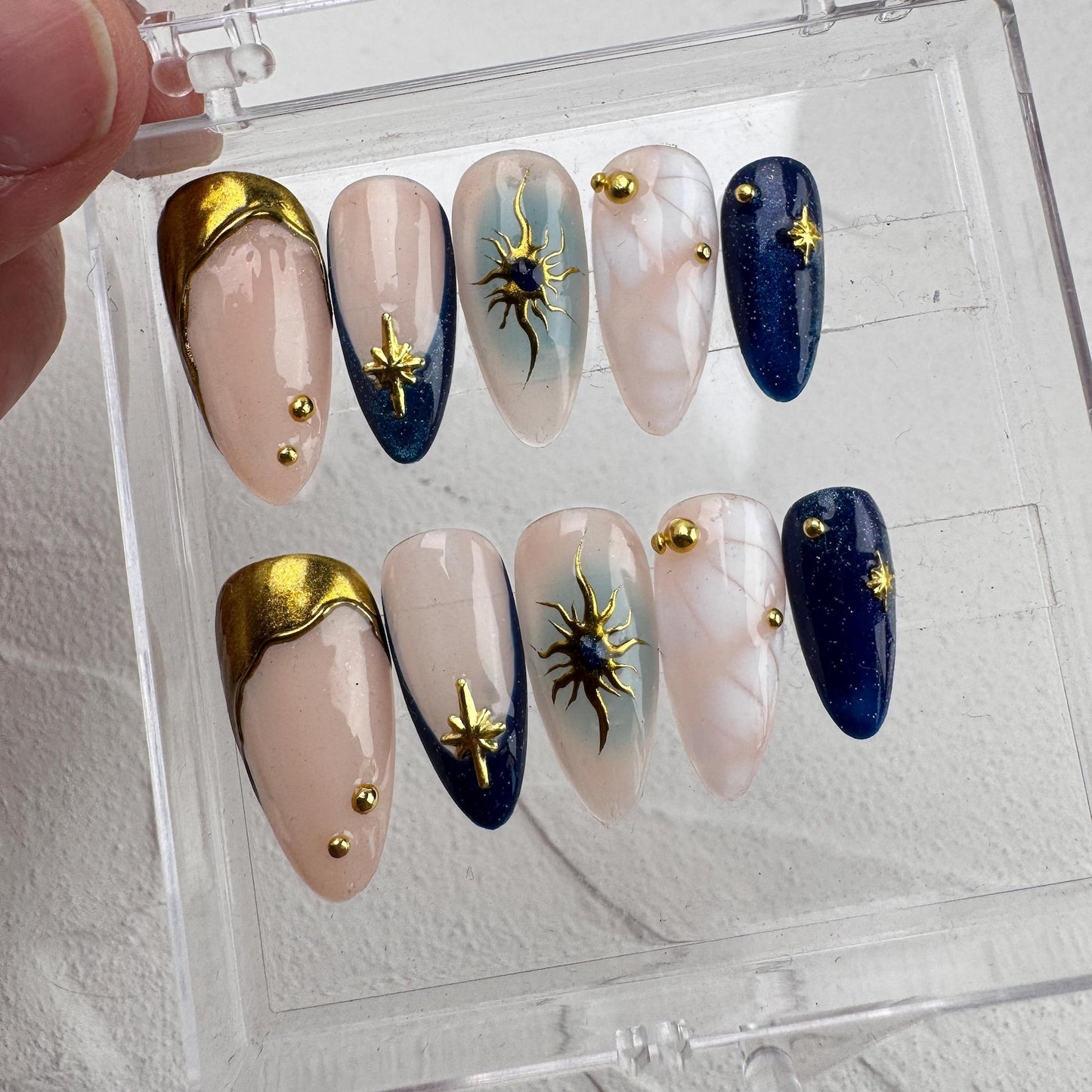 Tropical style 12 Handmade Press on nails 