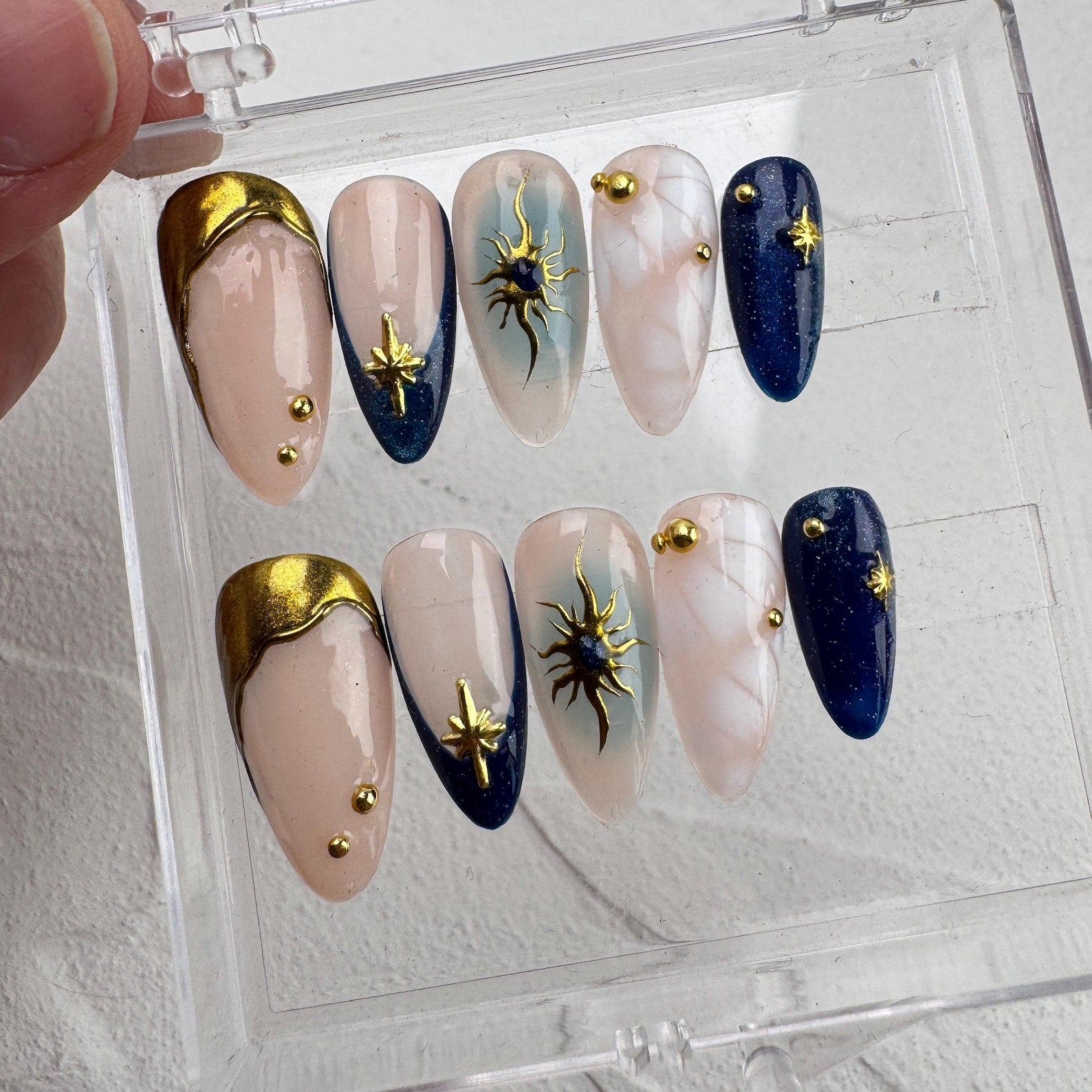 Tropical style 12 Handmade Press on nails 