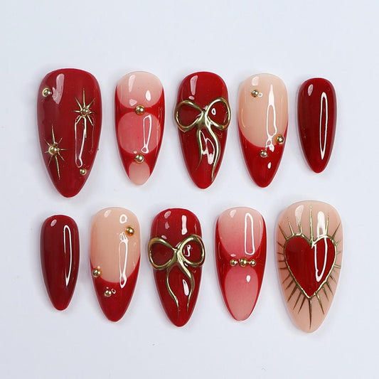 Valentine Elegance Handmade Press on nails - Summer Nails