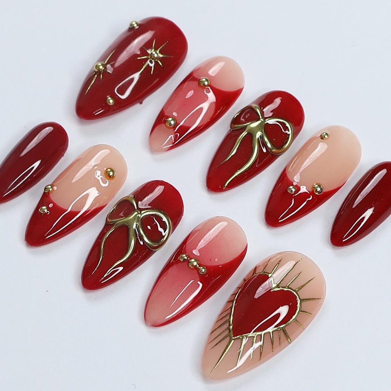 Valentine Elegance Handmade Press on nails - Summer Nails