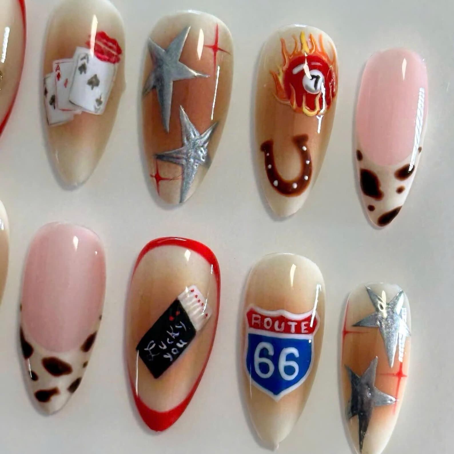 Western Cowboy Handmade Press on nails - Summer Nails