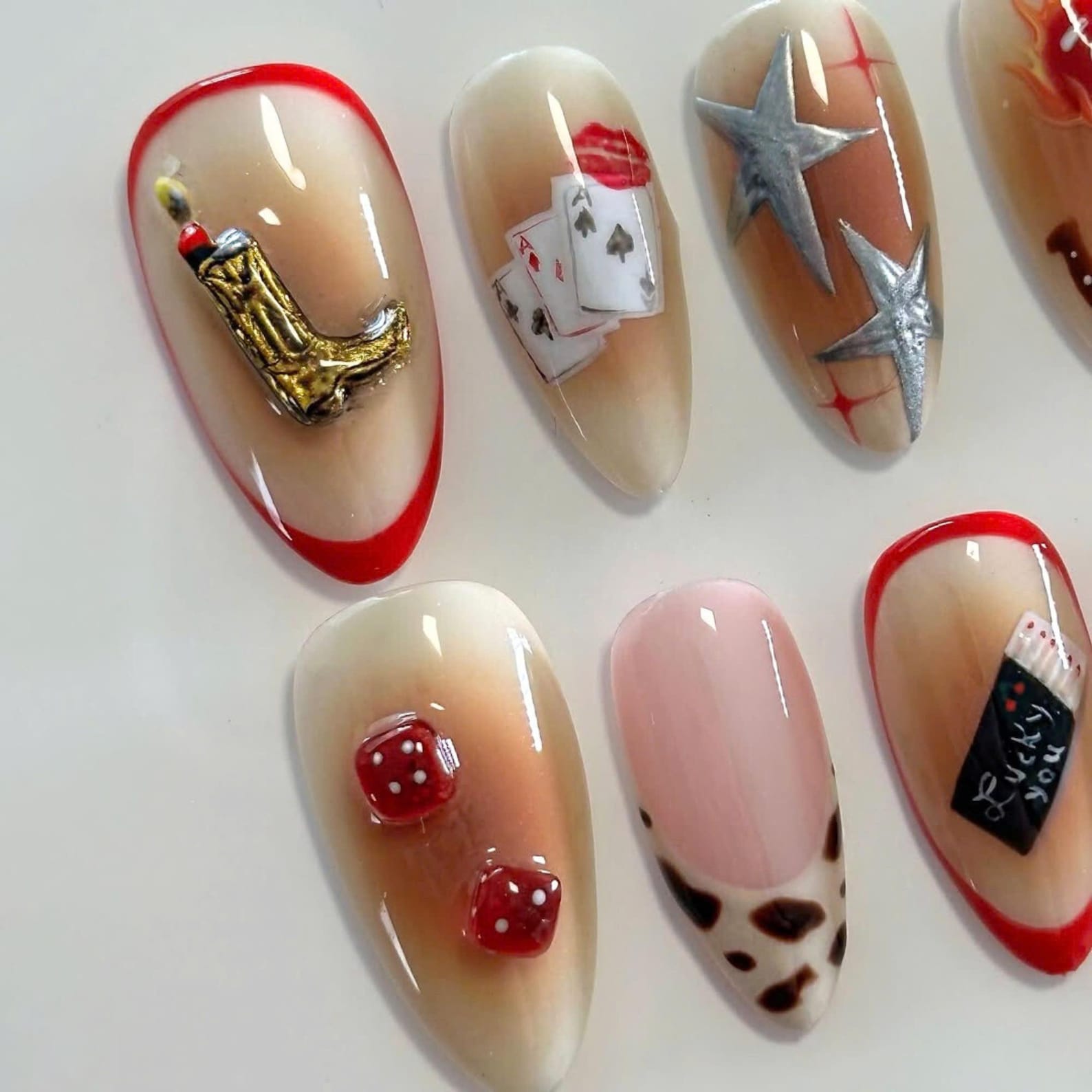 Western Cowboy Handmade Press on nails - Summer Nails