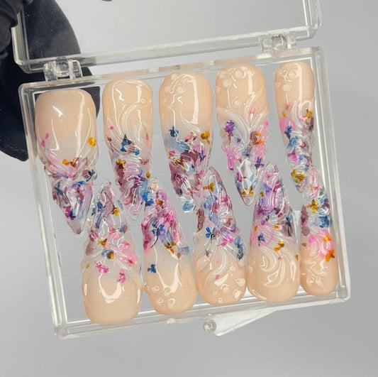 Dream Flower Garden Press on nails