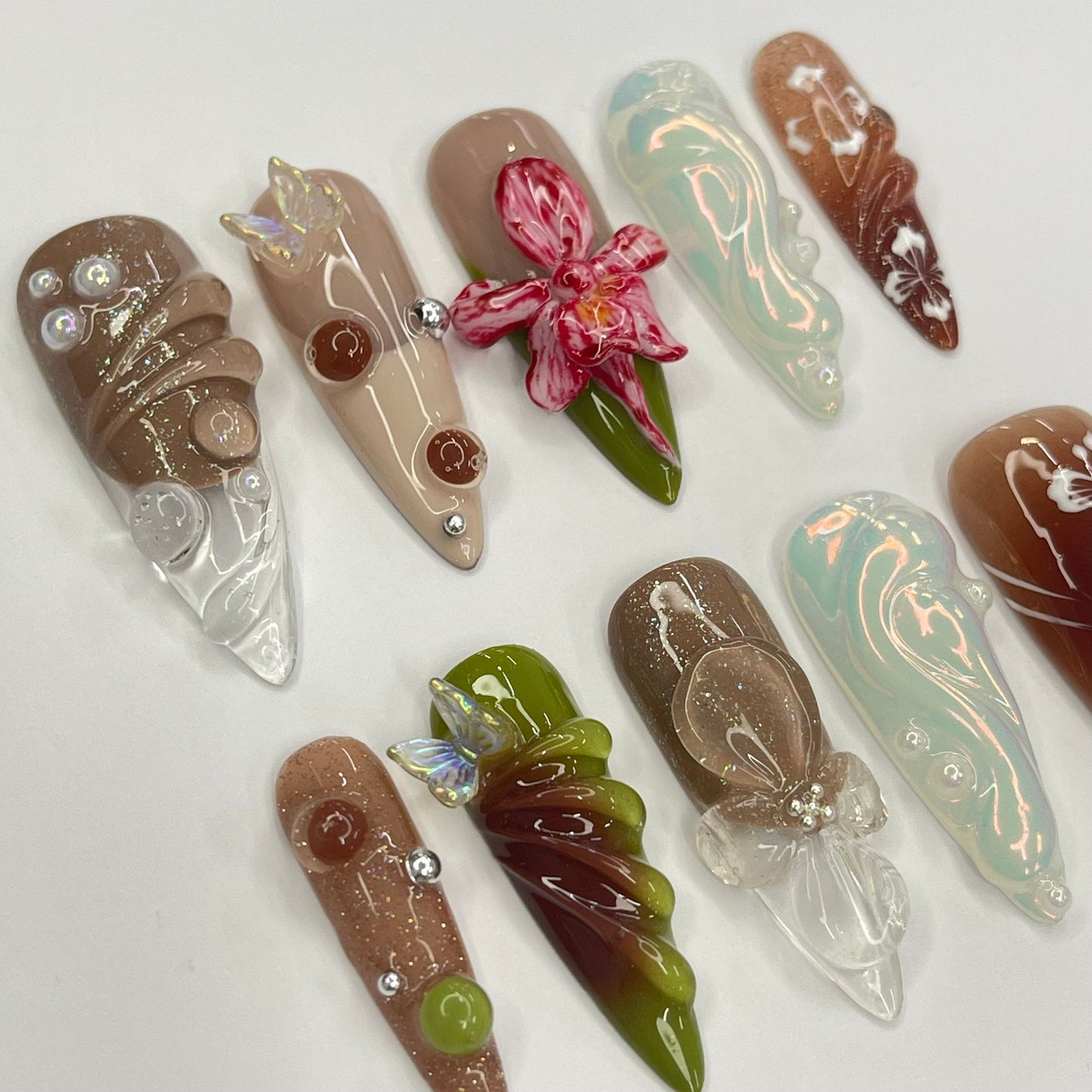 Orchid Flower Gothic Press on nails