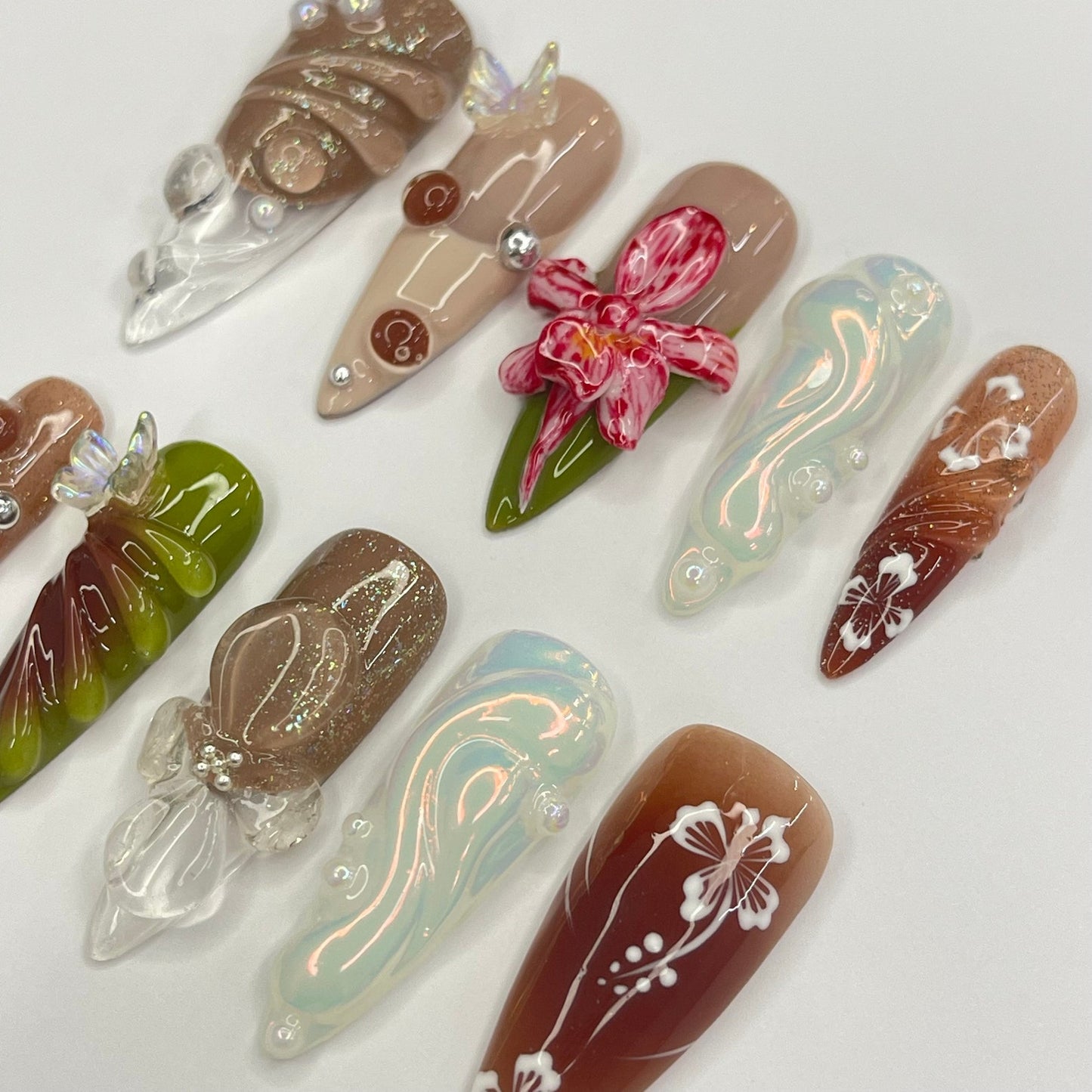 Orchid Flower Gothic Press on nails