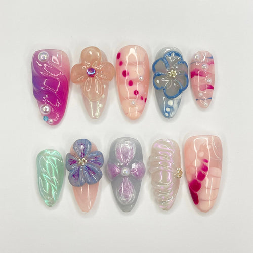 Dream Flower Garden Press on nails
