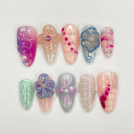 Dream Flower Garden Press on nails