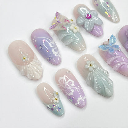 Flower Garden Flower Press on nails