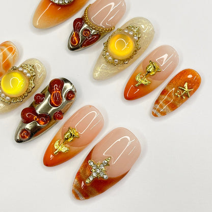 Sunset Autumn Gothic Press on nails