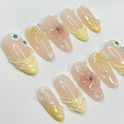 Fairy Dream Flower Garden Press on nails