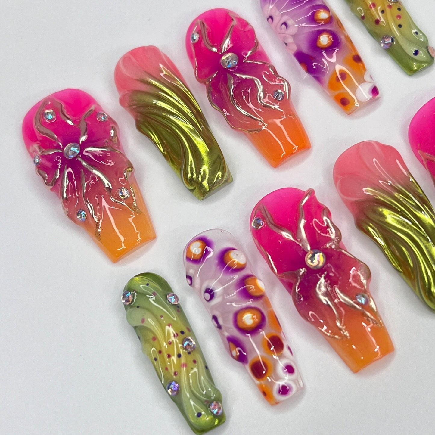 Colorful FairyCore Gothic Press on nails