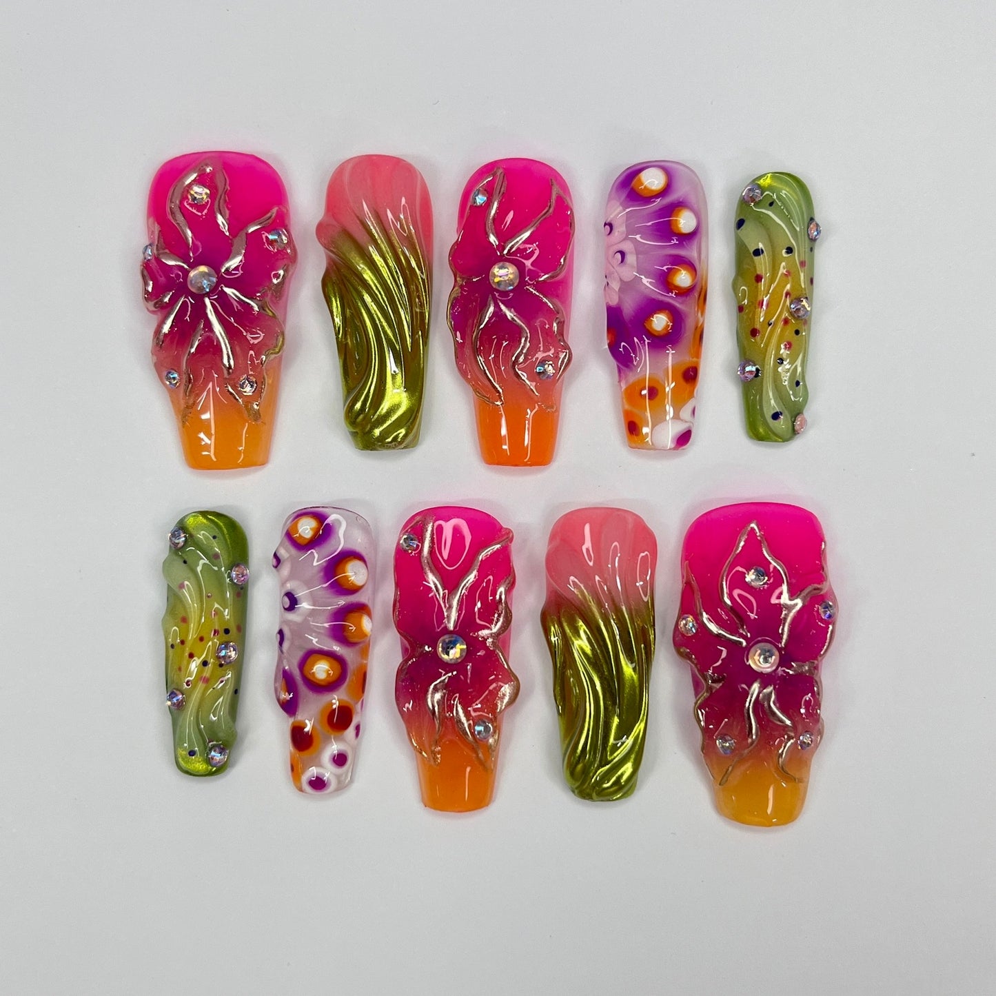 Colorful FairyCore Gothic Press on nails