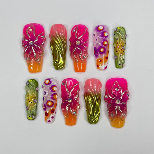Colorful FairyCore Gothic Press on nails