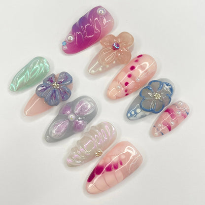 Dream Flower Garden Press on nails