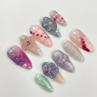 Dream Flower Garden Press on nails