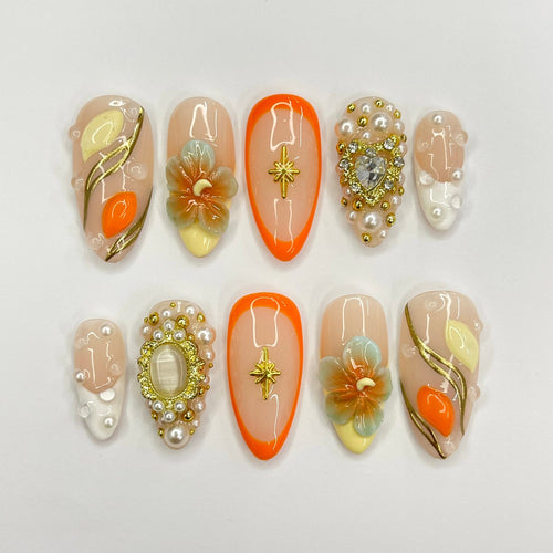 Flower FreeStyle Gothic Press on nails