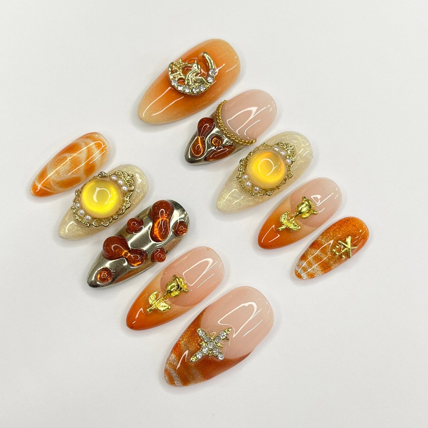 Sunset Autumn Gothic Press on nails