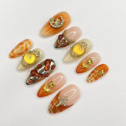 Sunset Autumn Gothic Press on nails