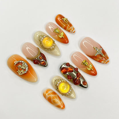 Sunset Autumn Gothic Press on nails