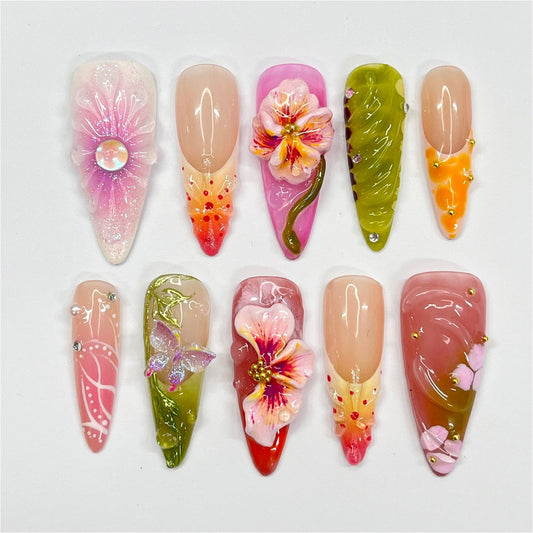 Serect Garden Handmade Press on nails