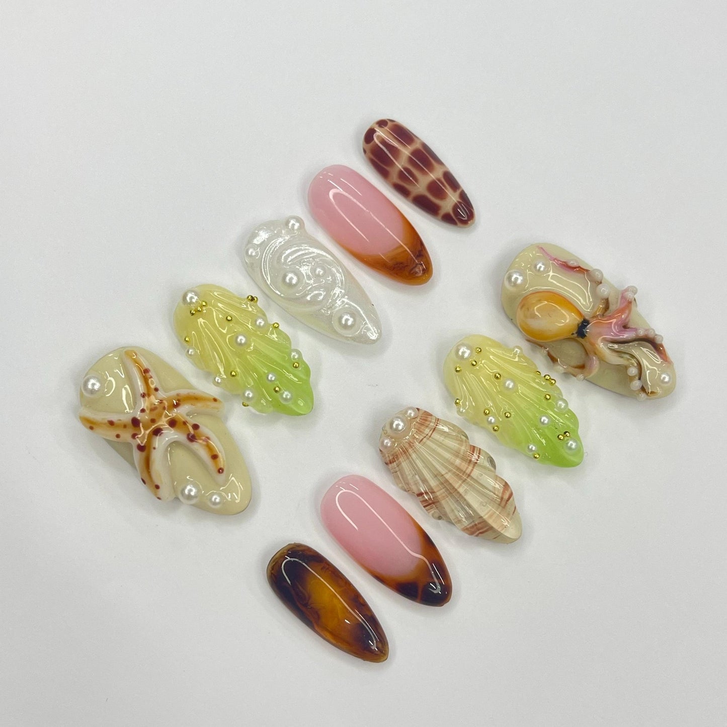 Octopus 3D Floral Press on nails