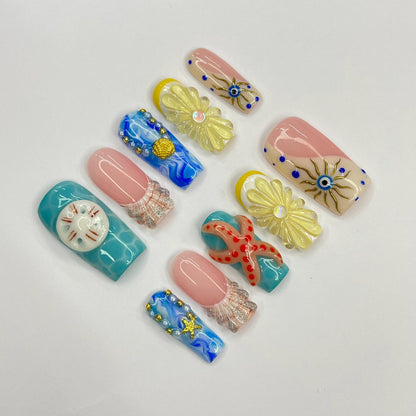Summer Ocean Gothic Press on nails