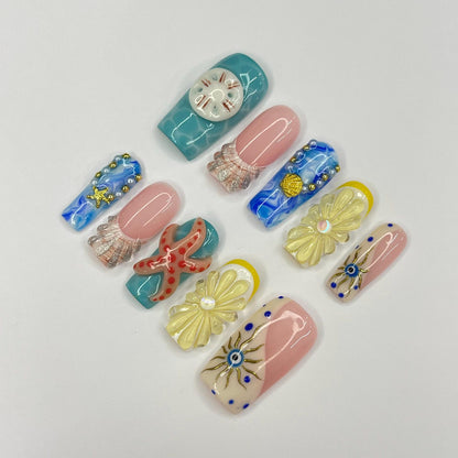Summer Ocean Gothic Press on nails
