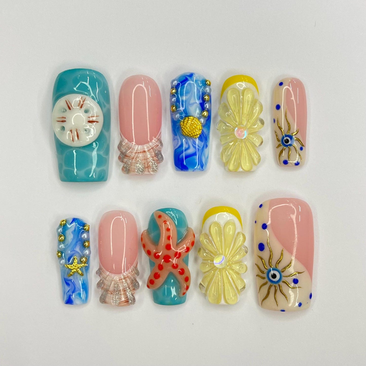 Summer Ocean Gothic Press on nails