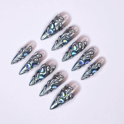 Freestyle 3D Chrome Gothic Press on nails