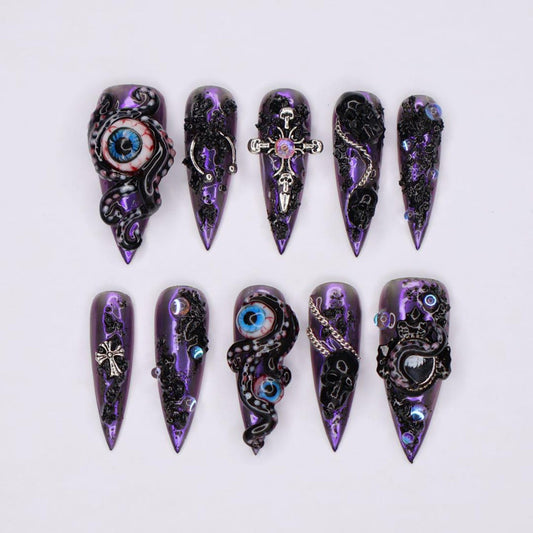 Octopus Eyes Press on nails
