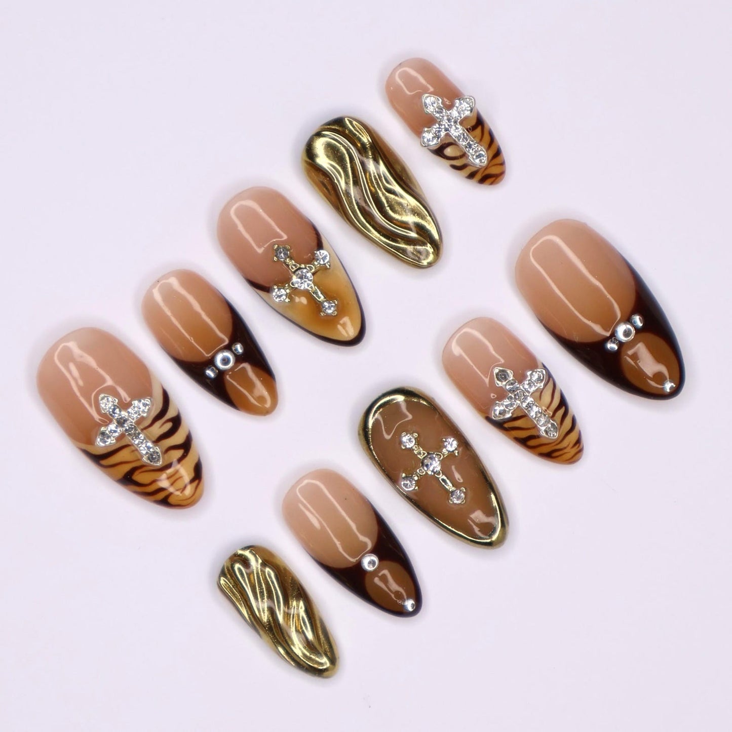 Fierce Fall Wild Tiger Press on nails