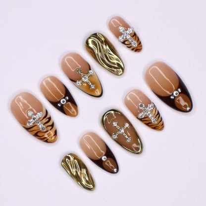Fierce Fall Wild Tiger Press on nails