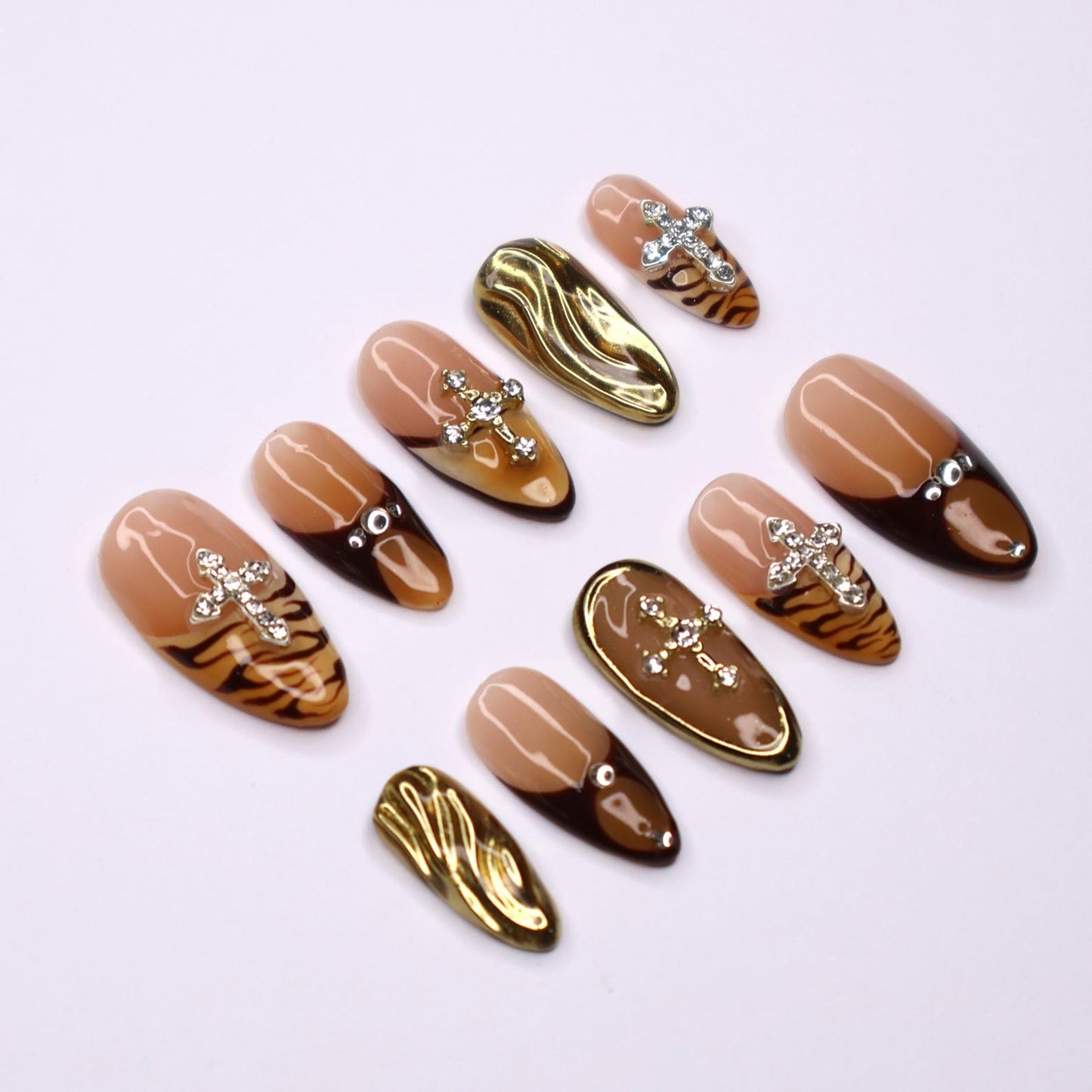 Fierce Fall Wild Tiger Press on nails