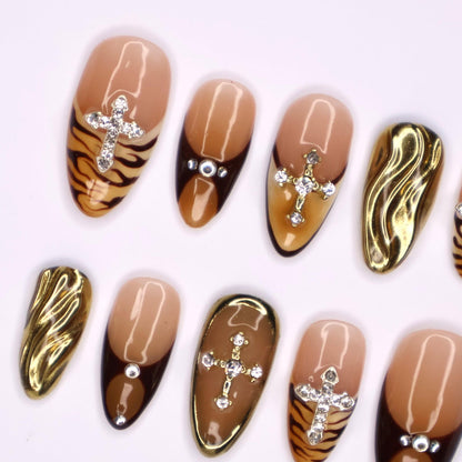 Fierce Fall Wild Tiger Press on nails