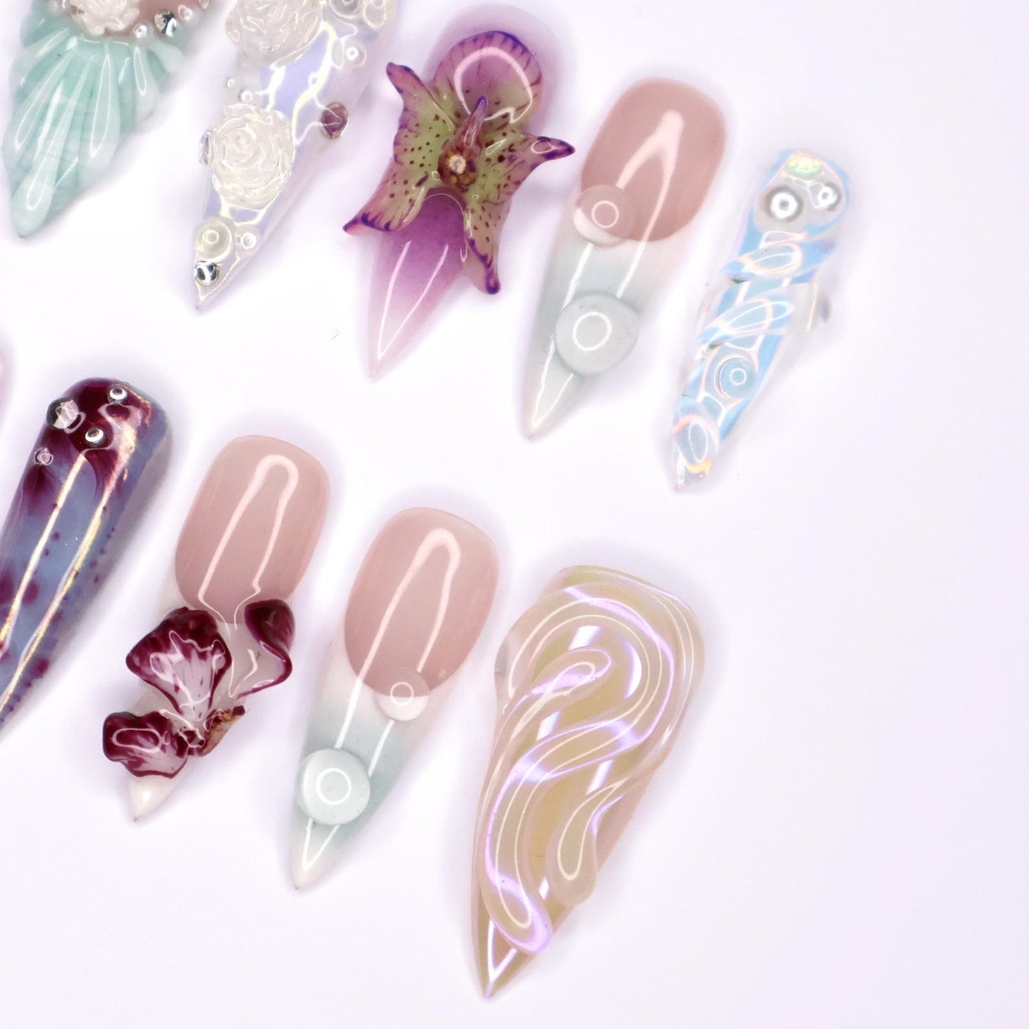 Seashell Freestyle 3D Press on nails