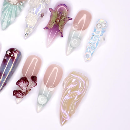 Seashell Freestyle 3D Press on nails